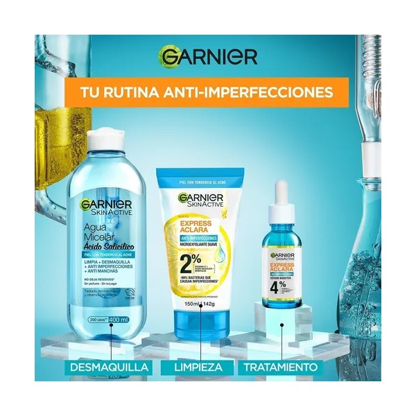 Kit Garnier Express Aclara con Ácido Salicílico | Anti-Imperfecciones y