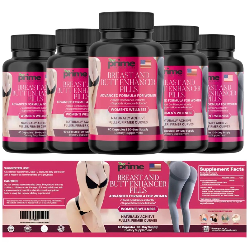 Suplemento Natural Para Aumento Pecho Y Glúteos 60 Cápsulas