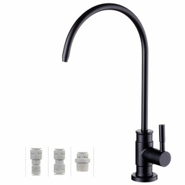 Wellup Matte Black Drinking Water Faucet for Reverse Osmosis Filtration System - Leadless Stainless Steel Kitchen Bar Sink Non Air Gap RO Filter