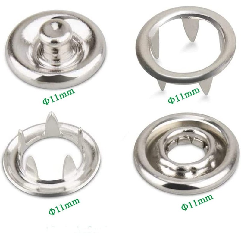 50 Sets 11mm Metal Snaps Stainless Steel Buttons for Sewing