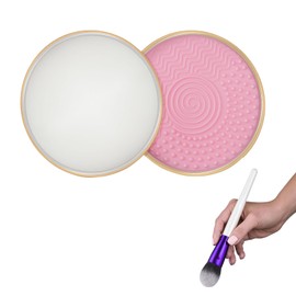 Make-up-Pinsel-Reiniger, Solide Seifenreiniger, Pinselreiniger Kosmetik, Solid Cleanser, Makeup Pinsel Seife zur Reinigung, Veganer Kosmetikpinsel Reiniger mit Silikon Bürste, 50g