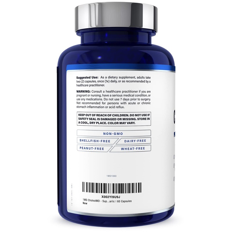 1MD Nutrition CholestMD with Olive Leaf Extract, Bergavit, Niacin, Garlic