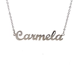 10:10 Women's Necklace with Name, Stainless Steel, Hypoallergenic, Jewellery for Women, Shiny Name, Fine Chain, Adjustable, Made in Italy, Stainless Steel, Not Applicable