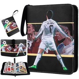 TAOPE Trading Card Binder with Sleeves for Football, 400 Cards Zipper Binder Card Holder Collectors, Album Folder Carrying Case with 50 Removable Sleeves 4-Pocket Sheets for Football Card Display