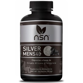 NSN | Silver Mens | Suplemento para hombres 40+ Salud de Próstata | Ciruelo Africano, Ginseng, Maca Negra | 100 Cápsulas