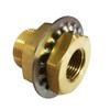 Legines Brass Pipe Fitting, Bulkhead Coupling Tank Fitting, 3/8" NPT