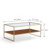Shrine Glass Coffee Table, Dual-Layer Glass Coffee Table for The