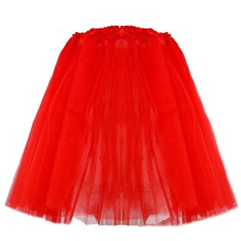 Sinalty - Falda de baile tutú de 3 capas, falda de ballet de Rave de los años 20, vestido de tutús para mujeres y niñas, Rojo -, One Size