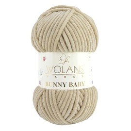 Wolans Bunny Baby Chenille Style Yarn Wool 70 Colours Available 100g Balls (Mushroom Col 45)