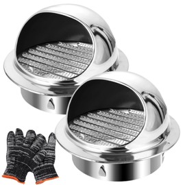 LDHHYH 2PCS Vent Cover Stainless Steel Air Vent Round Wall Vent, 150 mm Air Vent Cover Bull-Nose External Vent for The External Wall Exhaust, Hood Exhaust