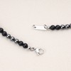 GAVU Men's Simple Crystal Necklace, Stone, Hematite mats onyx Hematite