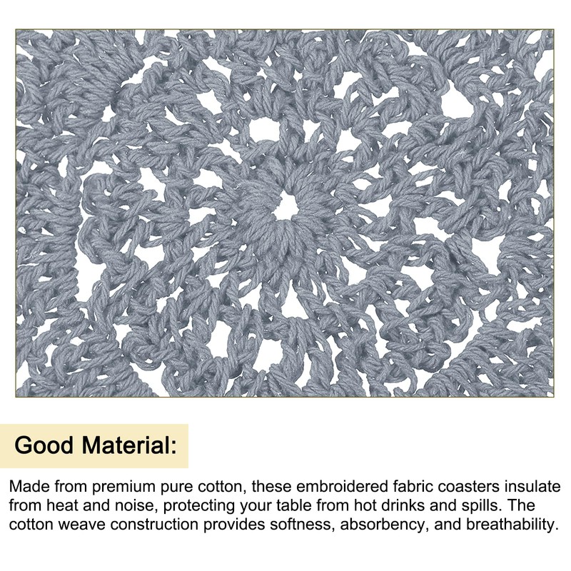 sourcing map Crochet Doilies, 4Pcs 4" - Cotton Woven Fabric