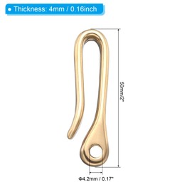 PATIKIL 2.4 Inch Fish Hook Keychain, Solid Brass U Hook Keychain Pocket Clip Belt Clip Key Holder for Men Women Keys Wallet Purse