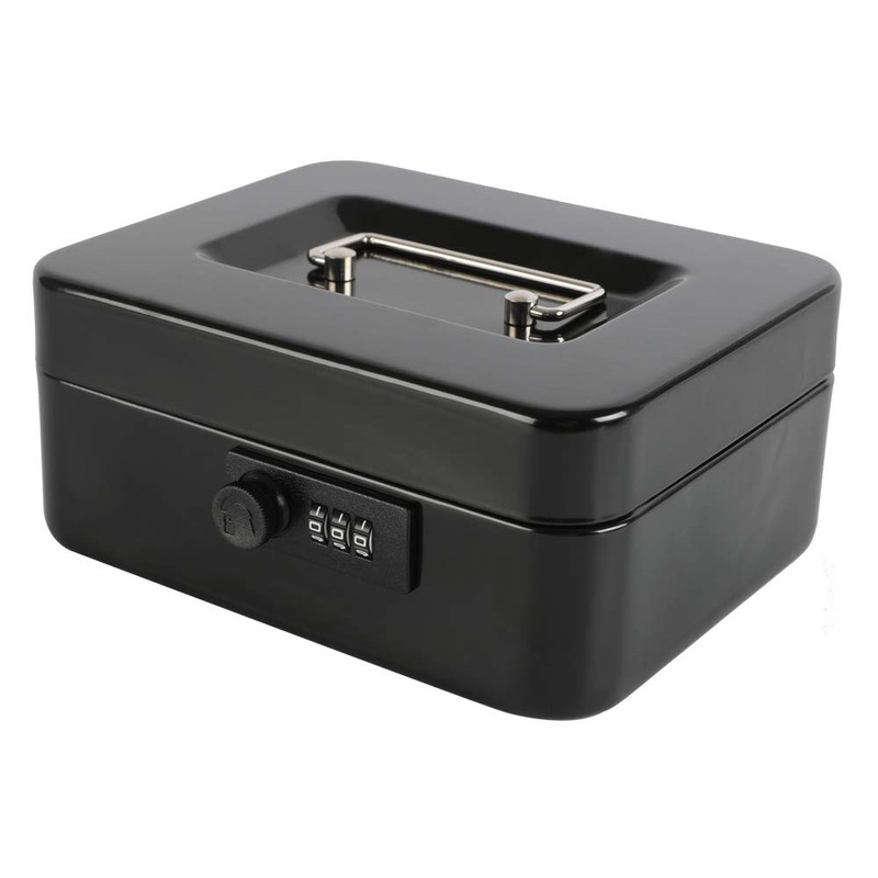 xydled Steel Cash Box Safe with Combination Lock,Money Safe Box