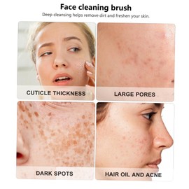 NOLITOY Elegant Manual Facial Cleansing Brush 5pcs Set for Soft Face Scrub Makeup Brush Cleaning Random