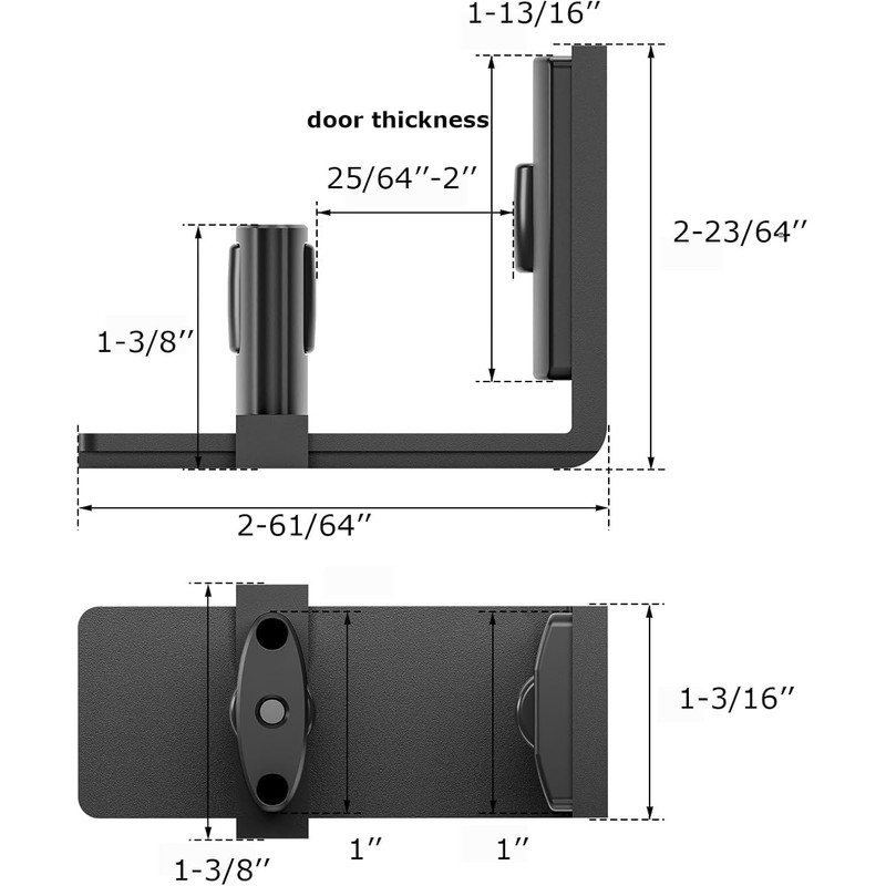 CCJH Barn Door Floor Guide, Adjustable Bottom Double Small Rollers