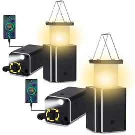 2Pack Solar LED Rechargeable Emergency Camping Lantern,Wram White Solar Rechargeable,Rechargeable Type C,Emergency Lights Hand-Crank Power Generation,Phone Power Supply Function,flashlights