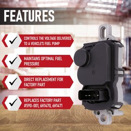 BOVZOR Fuel Pump Driver Module FPDM - Replaces 590-001, 4C2A-9D372-BA, 5L8A9D370AA - Compatible with 2004-2011 Gas Vehicles - Durable & Weatherproof Design