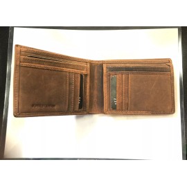 Sedona Bifold Buffalo Leather Wallet,  18 card slots, vintage finish, large id case