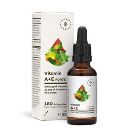 AURA HERBALS Vitamin A + E Forte 900 Drops - Liquid 30 ml - Natural Vitamin E - Vegan - Simple Composition - No Additives - High Dose - High Bioavailability - In Olive Oil