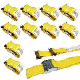 10 Pack E-Track Cam Buckle Straps 2" x 20' x 2,500 lbs Strength for Cargo Tie Down in Enclosed Trailer & Van by KODIAK STRAPS