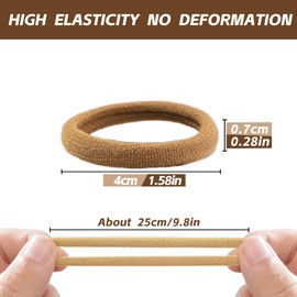 Hair Ties, 100 Pcs Hair Elastics, Seamless Hair Ties No Damage, Hair Band Soft Ponytail Holders for Thick Hair