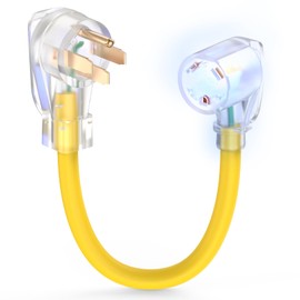 TOOLIOM 50 Amp to 30 Amp RV Power Adapter, 30Amp to 50Amp RV Plug, NEMA 14-50P Male to TT-30R Female with Handle Grip 12 Inch STW 10 Gauge Dogbone Electrical Plug Converter for Camper RV Trailer