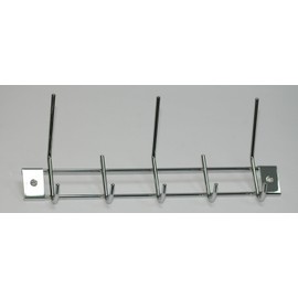 Stahl Wardrobe Rail with 5 Hooks Shiny Chrome