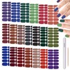 DANNEASY Nail Polish Strips (20 Sheets - Dark Solid&Glitter) Gel