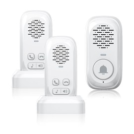 PANDAAR Intercoms Wireless for Home,Real-Time Two Way Voice Communication Intercom with 984ft Range,4 Volume Levels and 4 Chimes,Doorbell Intercom with 1 Outdoor Unit and 2 Indoor Unit