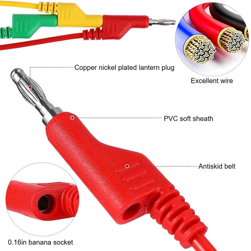 VIVIIHOO Pack of 5 Double-Ended 4 mm Banana Plug Test
