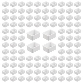 WANDIC Empty Watercolor Pans 100 Pcs White Half Bowls for DIY Watercolor Oils Watercolor Pans Replacement