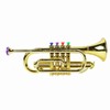 Gold Kid Trumpet Toy with 4 Colored Keys Interesting Educational