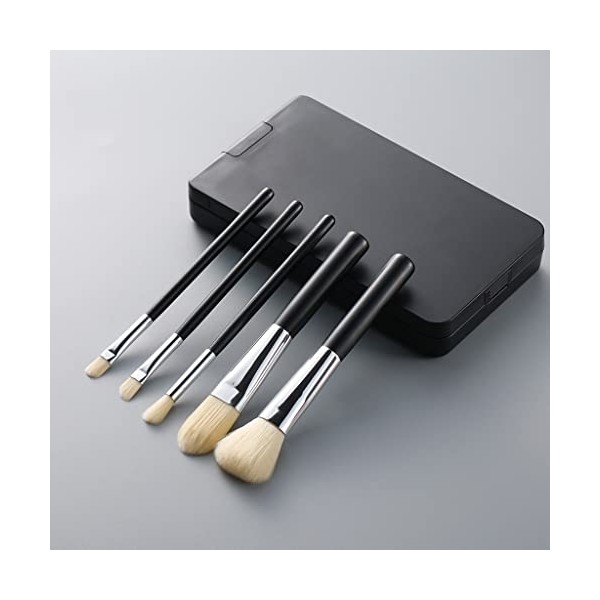 360° Rotation LED Travel Makeup Brushes Set Folding Cosmetic Mirror