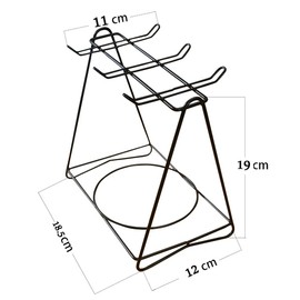 Uposao Tea Cups Display Stand Stainless Steel Cup Saucer Hanging Drain Rack Coffee Cup Holder for 6 Coffee Cup Saucer Spoon Sets Tea Set