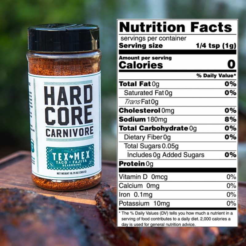 Hardcore Carnivore Tex Mex: Taco, Fajita and Grilling Seasoning (48