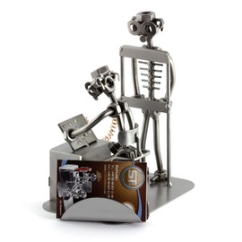 Steelman24 I Nuts and bolts sculpture Radiologist With Business Card Holder With Personal Engraving I Handmade metal ornaments I