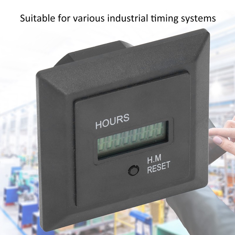 Hour Meter Digital Display Timer Hourmeter Gauge 0‑999999H 59M for