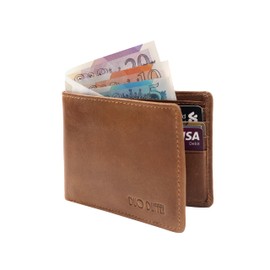 DUO DUFFEL Leather Wallet for Men | Handmade | Credit/Debit Card Slots | 2 Currency Slots | 2 Secret Compartments, brown, Modern