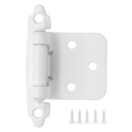 1/2" Overlay Cabinet Door Hinges White, 6 Pack (3 Pairs) Self Closing Cabinet Hardware Hinges for Face Frame Kitchen Cabinet Doors