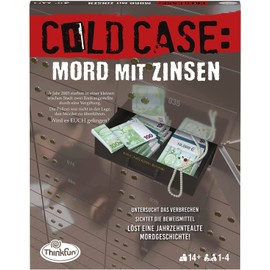 ThinkFun - 76486 - Cold Case: Murder with Interest. The Crime in Your Own Home. Who Finds the Killer? A Puzzle Game for One or in a Group from 14 Years [Brown, Grey, Silver]