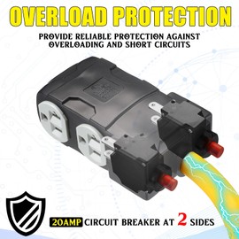 Lingvee 220 to 110 Adapter Compatible with NEMA 10-50P to 4X 5-20R/15R with 20 Amp Circuit Breaker, 220/250V Electrical Stove/Range/Oven Male Plug Gas 110/125V Power Convert Adapter(1.8 ft)