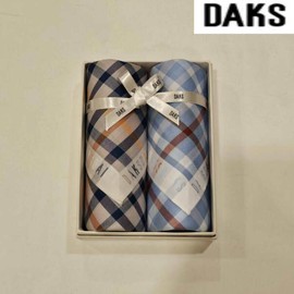Daks 대구백화점 닥스남녀2매 선염 손수건 세트(DEO101(A)번) Daegu Department Store Daks Men's and Women's 2-Piece Yarn-Dyed Handkerchief Set (DEO101(A))