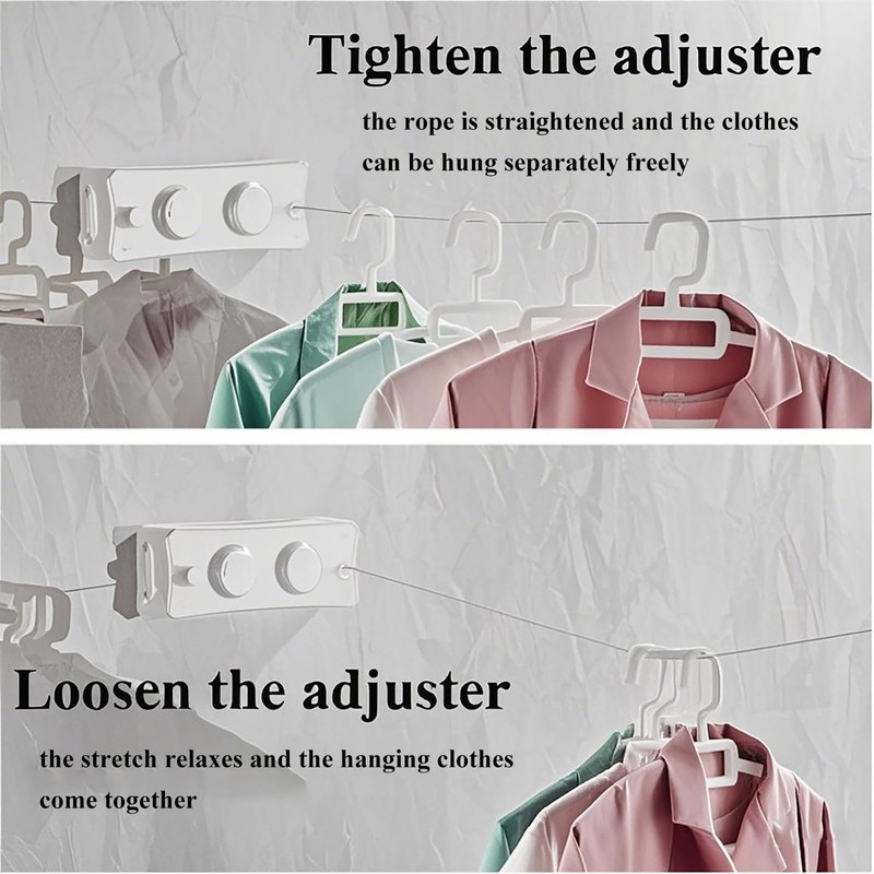 Invisible Washing Line Retractable & Extendable 5.1 m - Rustproof