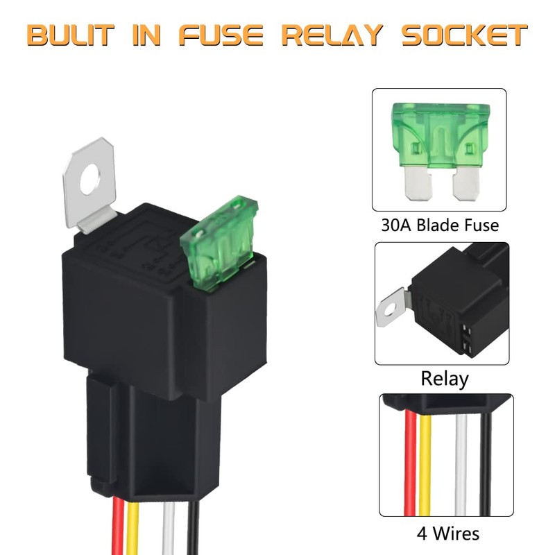 WMYCONGCONG 3 Pack 12V 30A Fuse Relay Switch Socket Plug