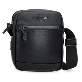 Pepe Jeans Greys Black Polyester Shoulder Bags & Toiletry Bags - Various Sizes, black, Double shoulder bag
