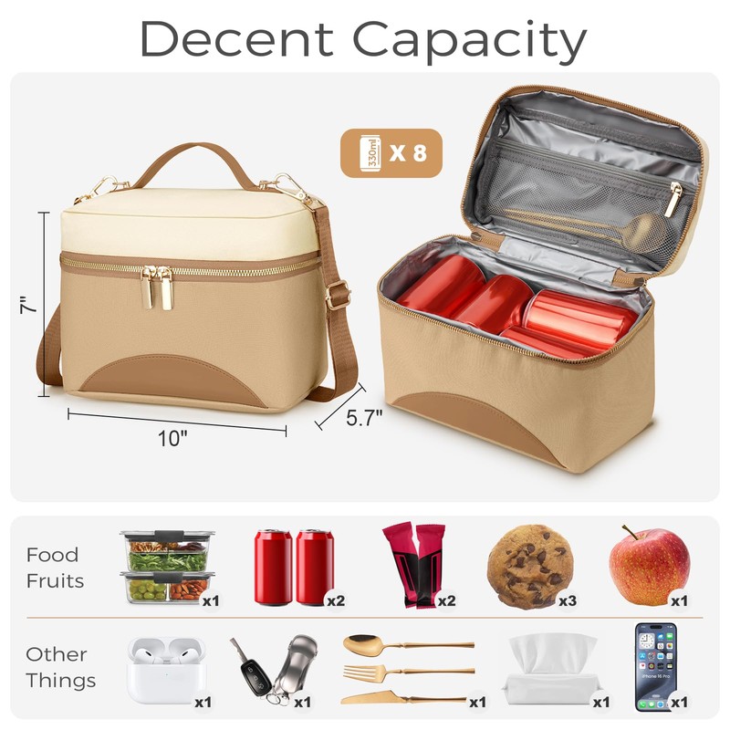 WOOMADA Insulated Lunch Bag For Women - Leakproof Adult Lunch