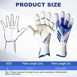 flintronic Goalkeeper Gloves Children and Teenagers, Football Goalkeeper Gloves, Training Gloves, Football Gloves, Non-Slip Material, Double Protection, Size 6