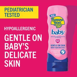 Banana Boat Baby Sunscreen SPF 50, 6Fl Oz | SPF 50 Sunscreen for Babies and Toddlers, Beach Essentials, Baby Sunblock, 6Fl Oz