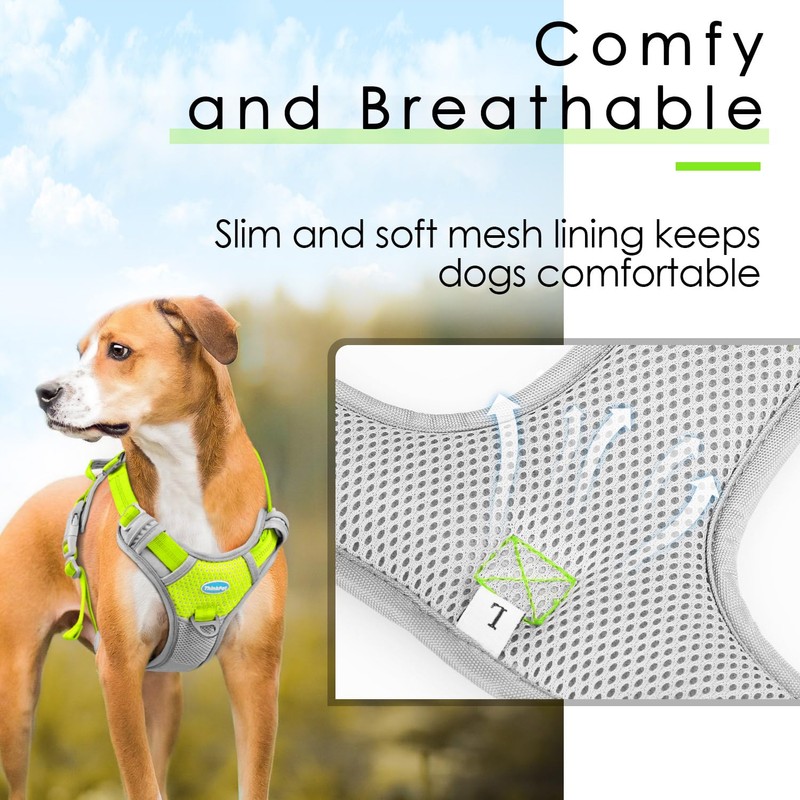 ThinkPet No Pull Harness for Small Medium Large Dogs, Reflective